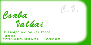 csaba valkai business card